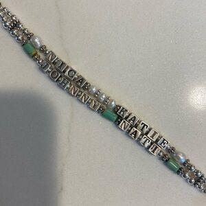 sterling silver letter bead bracelets Mothers name bracelet